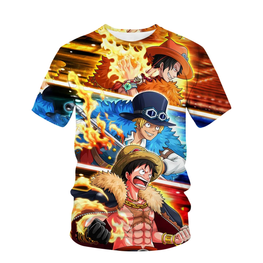 

Детская цельный мультяшный Луффи Детская футболка с принтом для мальчиков и девочек Harajuku Летняя Детская футболка с коротким рукавом 3D