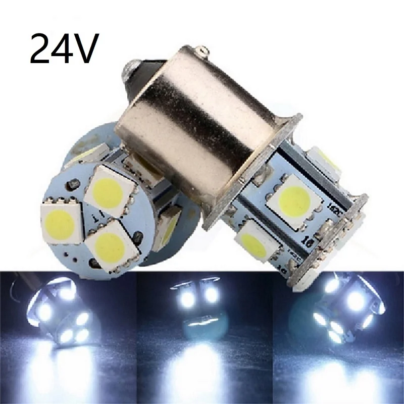 

10pcs DC 24V 12V S25 1156 BA15S Car LED Truck Light Bulb Auto DRL Turn Signal Backup Parking Lamp 5050 8SMD White Red Yellow