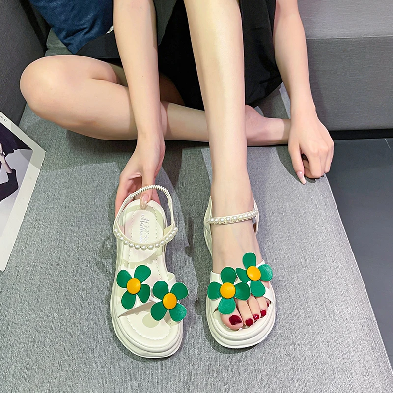 Летние женские сандалии новинка 2021 простые милые розовые зеленые модные мягкая