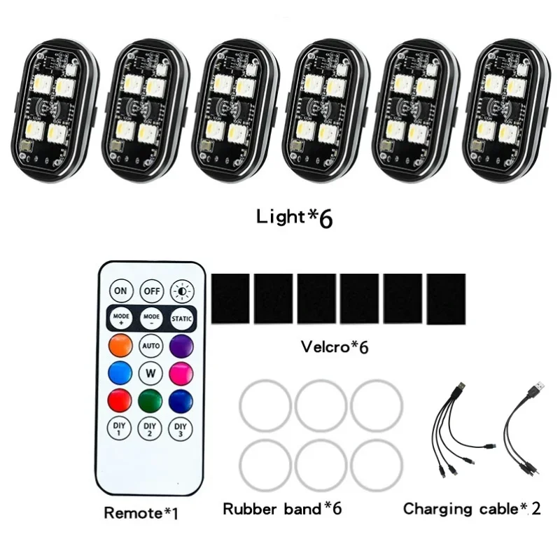 

Беспроводные RGB LED Стробоскопы Для Самолетов, Вертолетов, Мотоциклов - USB-перезаряжаемые Сигнальные Маячки