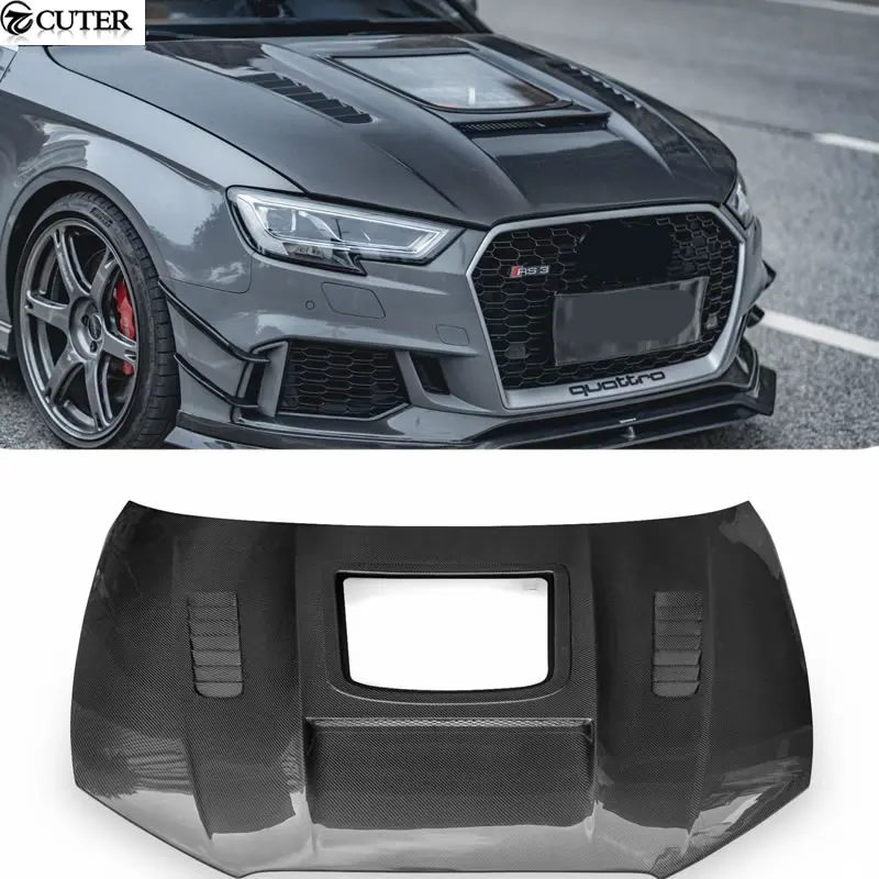 Фото A3 S3 Rs3 Carbon Fiber Frp Прозрачные передние крышки капота двигателя для Audi A3 S3 Rs3 Комплект кузова автомобиля 13-19 №1