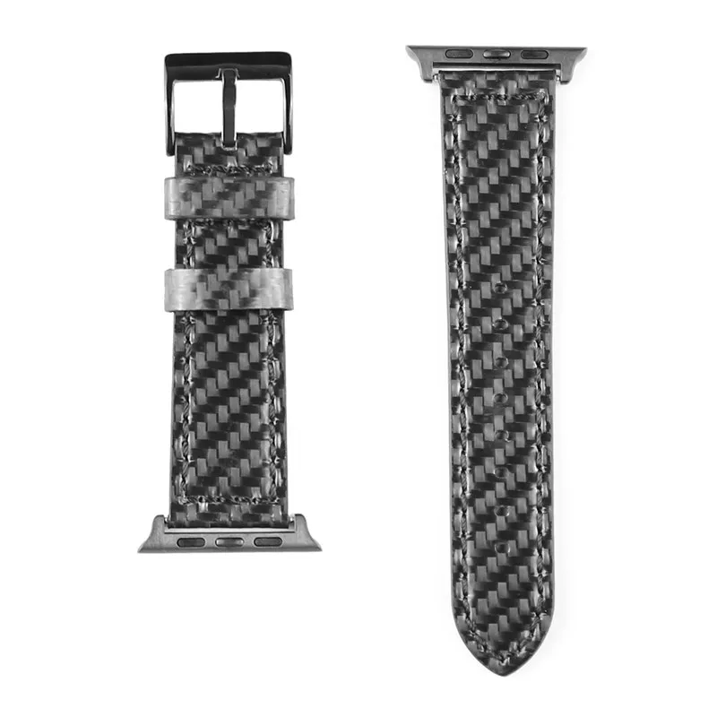 Real Carbon Fiber Wrist Band for Apple Watch Ultra 8 7 6 5 4 SE2 Genuine Leather iWatch 42mm 40mm 41mm 44mm 45mm 49mm Strap