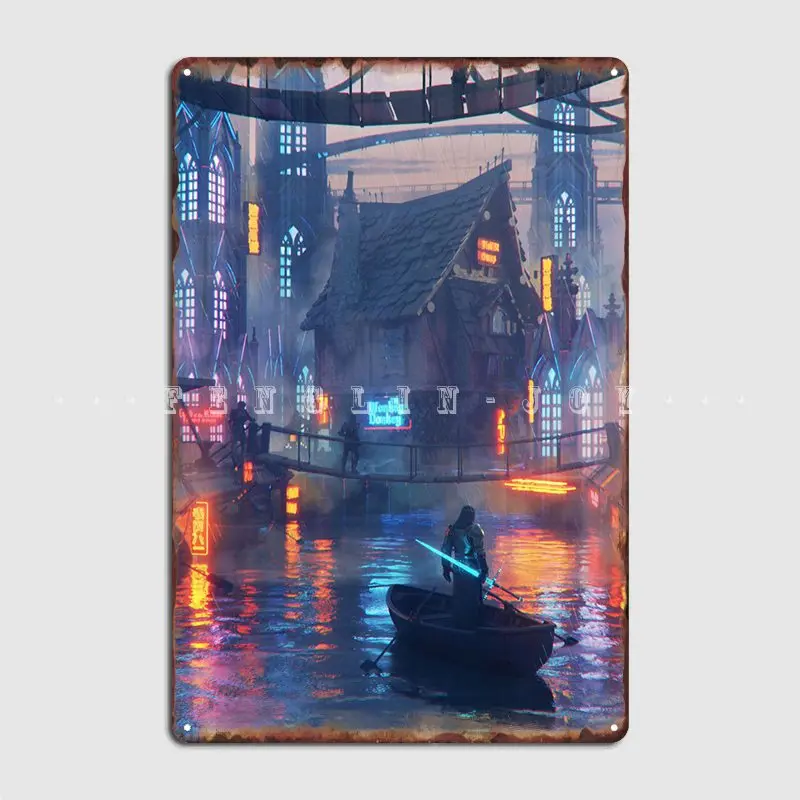 

Medievalpunk River Warden Poster Metal Plaque Retro Bar Cave Plates Club Party Tin Sign Poster