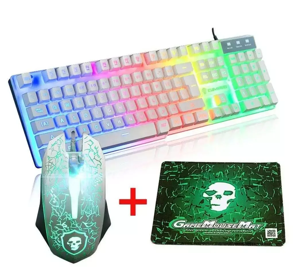 

PC Gamer LED Gaming Keyboard And Mouse Set Wired Keyboard Gamer Keyboard Rainbow Color Backlit Gaming Keyboard Set For Laptop