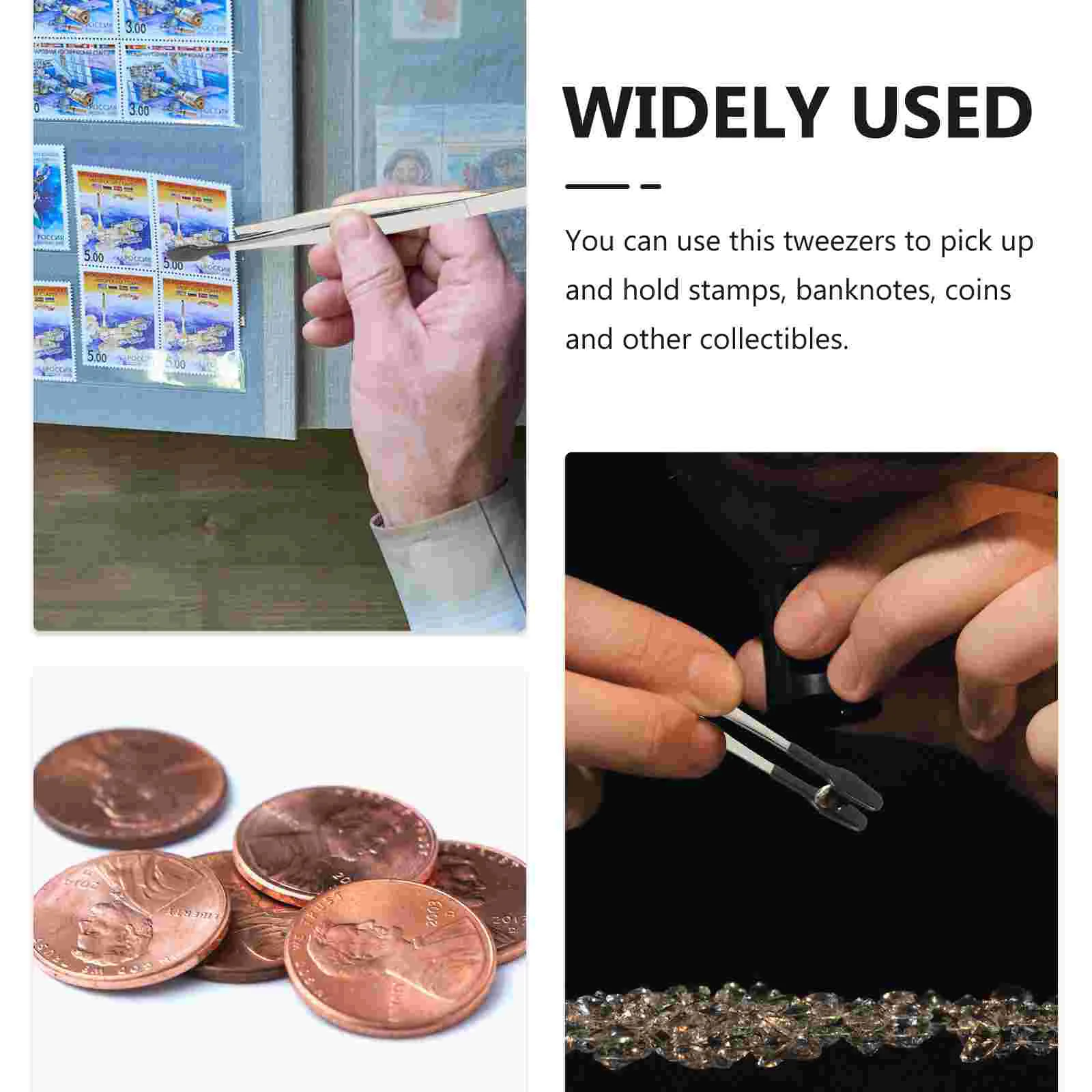 Ювелирные изделия пинцеты плоские щипцы монеты резиновая головка ремесло для