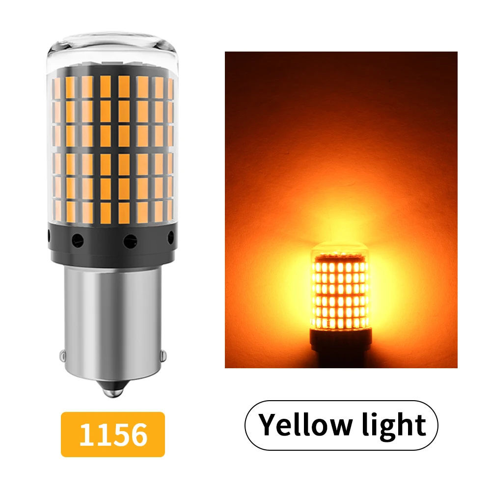 

2 шт. автомобильный светодиод высокой мощности 1156 3014 144SMD CanBus светодиодные лампы BAU15S PY21W BAY15D 1157 7440 W21W W21/5W передняя/задняя сигнальная лампа