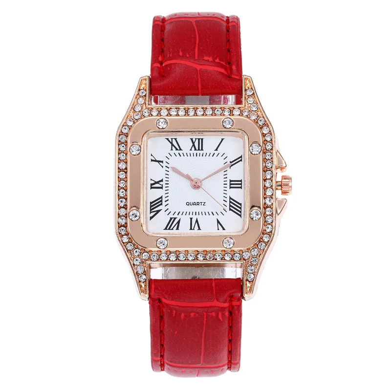 

Square Luxury Diamond Watchs For Women Set Leather Ladies Watch Waterproof Female Quartz Wristwatch Relogio Feminino Reloj Mujer