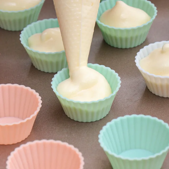 10-20Pcs/set Silicone Cake Mold Round Shaped Muffin Cup Silicone Mini Cake Cup Kitchen Tool Cake Mold DIY Cake Decorating Tools 2