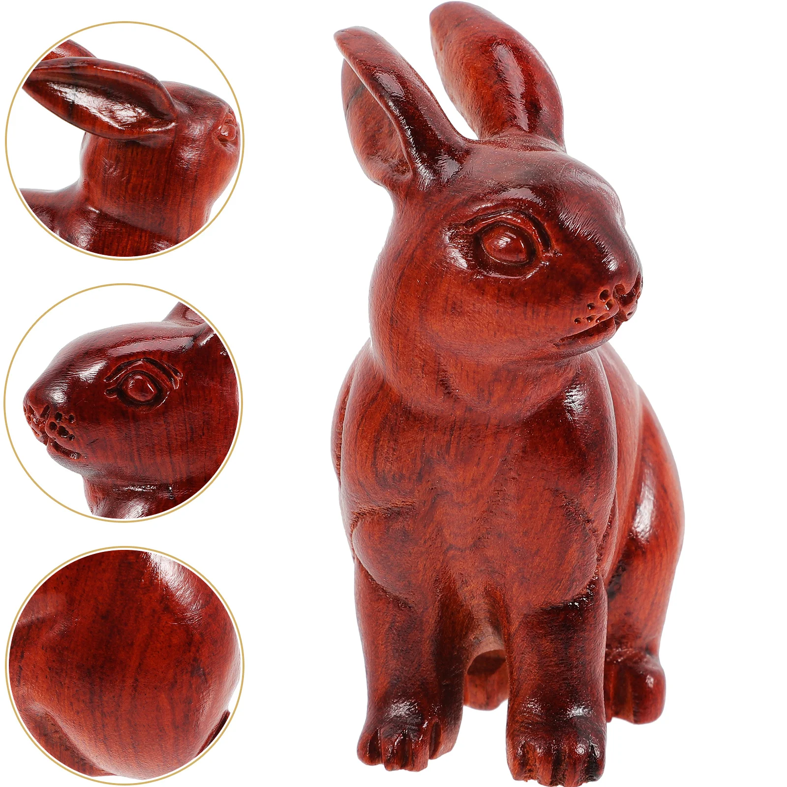 

Decorative Wooden Bunny Adornment Cute Rabbit Statue Bunny Figurine Ornament