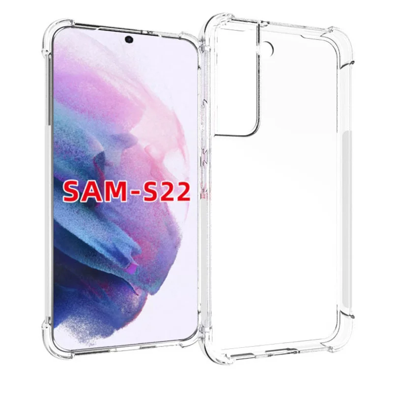 

100pcs/lot,S22 5G Case Crystal Clear Anti-slip Anti-Scratch Shockproof Durable Flexible TPU Case For Samsung Galaxy S22 Plus 5G