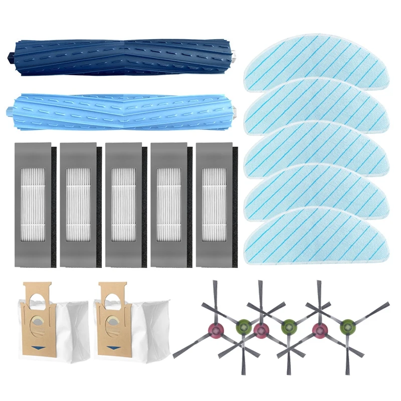 

Main Brush Side Brush HEPA Filter Cleaning Cloth Mops Dust Bags for Ecovacs OZMO T9AIVI Robot Vacuum Cleaner Accessories