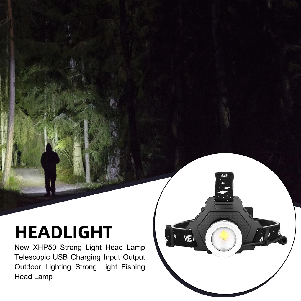 

Налобный фонарь с зарядкой от USB, профессиональный маленький мощный уличный фонарь для рыбалки, езды на велосипеде, кемпинга, освещение, инс...