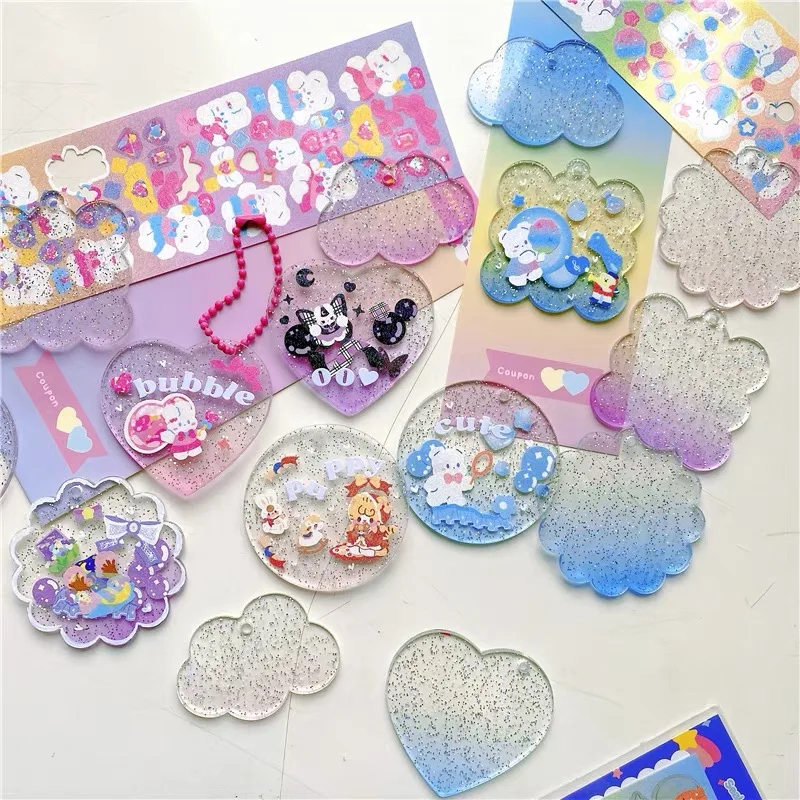 

Новинка 3 шт. блестящая постепенная цветная Подвеска DIY собственный брелок Gucca акриловая звезда Подвеска в стиле стрельбы школьные канцелярские принадлежности