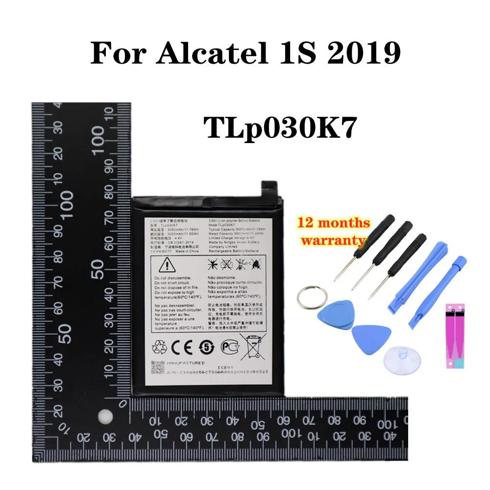 New 3060mAh TLp030K7 Battery For Alcatel 1S 2019 OT-5024 5024A 5024D 5024J 5024I 5024F High Quality Phone