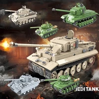 ww2 tanks blocks toys for children german model tiger sherman technical military building bricks soldiers figure diy boys gift