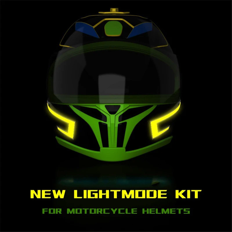 

2 Pcs Waterproof Helmet Motorcycle Light Riding Signal EL Strip Flashing LED Durable Kit Bar DIY 3 Modes