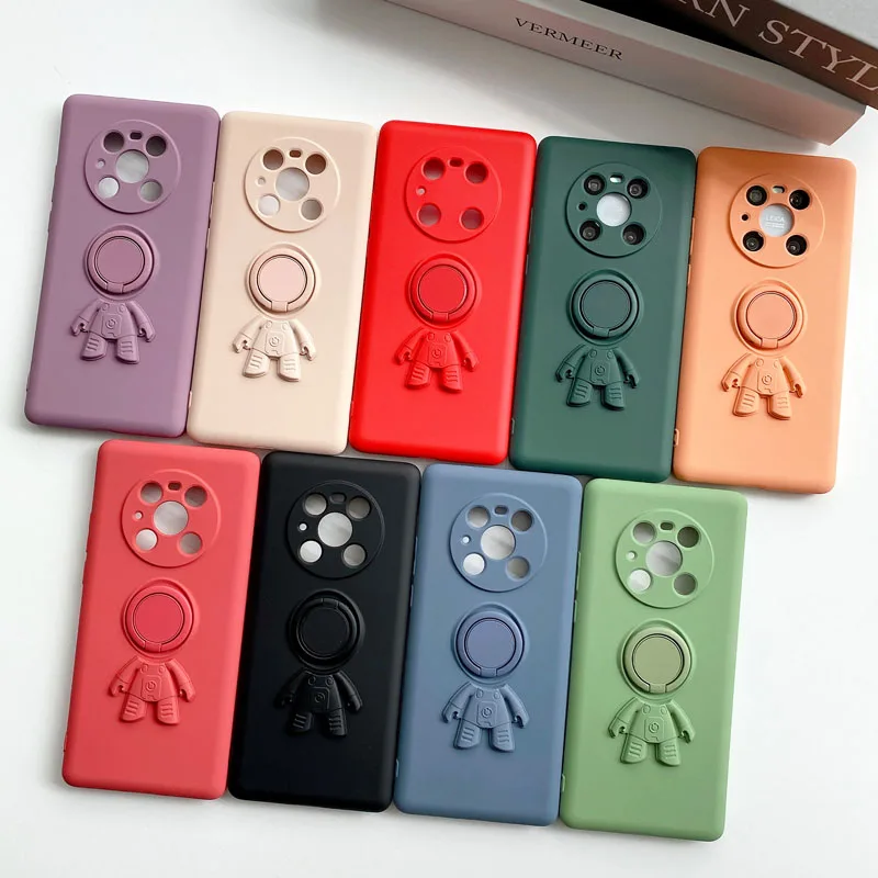 

New Ring Holder Phone Case For Huawei P50 P40 Pro Plus Honor 60 Se 50 V40 Nova 8 7 6 5G Mate 40 30 20 Silica Gel Back Cover