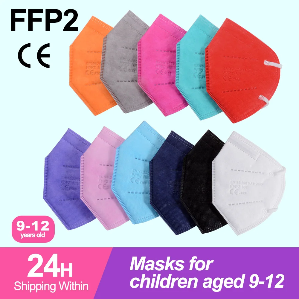 

FFP2 Niños Mascarillas 9-12 Years Masks FFP 2 Infantil 5 Layers Masque Enfant KN95 Approved FFP2Mask Kids FPP2 Mask españa