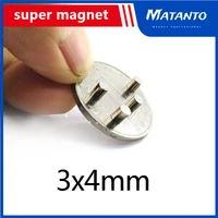 3005001000pcs 3x4 mm n35 super strong cylinder rare earth magnet 3mm4mm round neodymium magnets 3x4mm mini small magnet