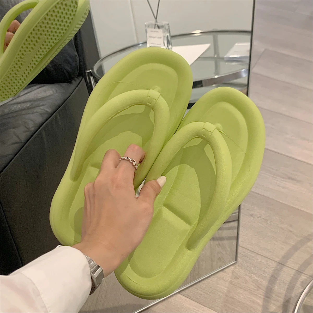 Touching Net Red Time Cool Creative Все виды обуви с нескользящими пляжными тапочками