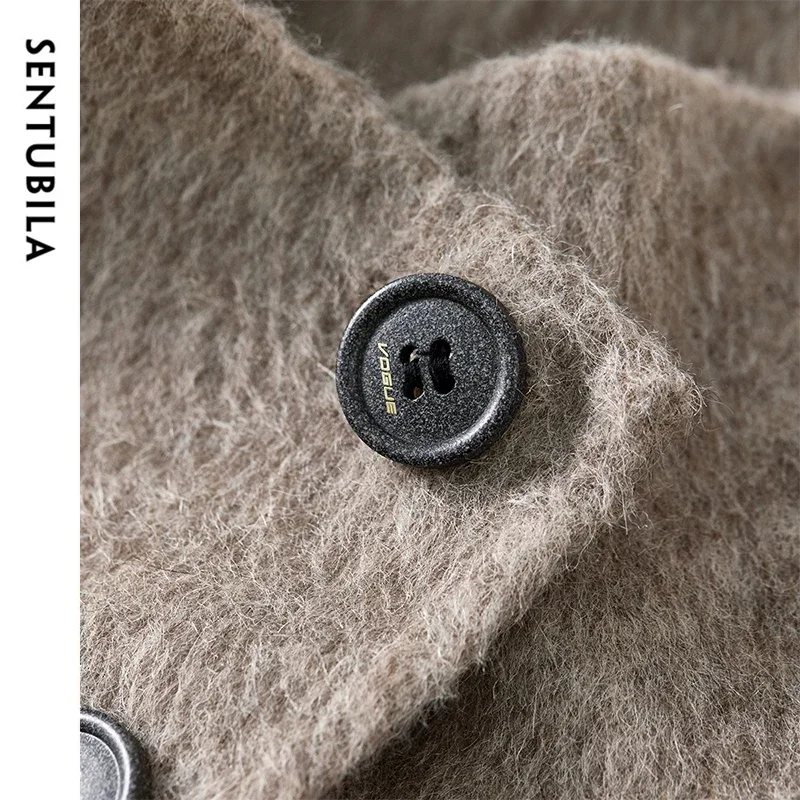 Женское двубортное шерстяное пальто SENTUBILA