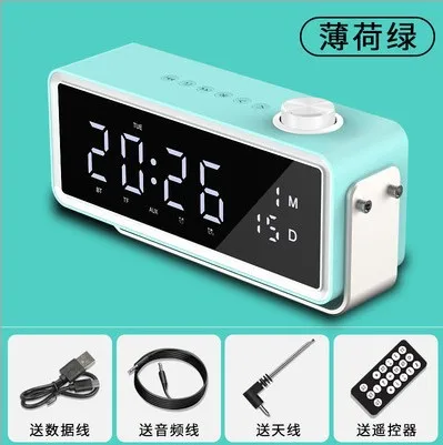 

2022070721KgfgfgfgfJSDFDFDLFDFKD Alarm clock speaker Audio wireless creative head of bed smart speaker dual speakers subwoofer