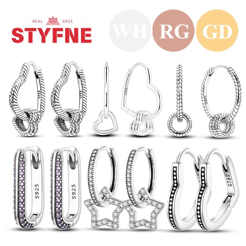 Женские серьги-кольца из серебра 925 пробы