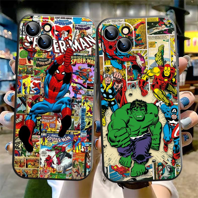 

Marvel Comics Logo Phone Case For iPhone 13 12 11 Pro 12 13 Mini X XR XS Max SE 6 6s 7 8 Plus Soft Coque Carcasa Back Funda