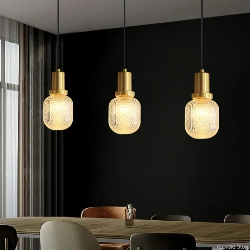 GHJUYIOL Роскошный прикроватный подвесной светильник из медного света современный и