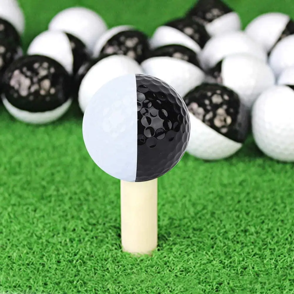 

Golf balls Black White Putter Aiming Line Double Layer Golf Practice Ball Training Accessory for Indoor Outdoor wholesale