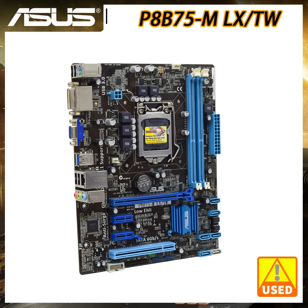 ASUS P8B75-M LX/TW Материнская плата 1155 DDR3 Материнская плата LGA 1155 Intel B75 16 Гб Поддержка процессора Core i7 i5 i3 SATA2 PCI-E X16