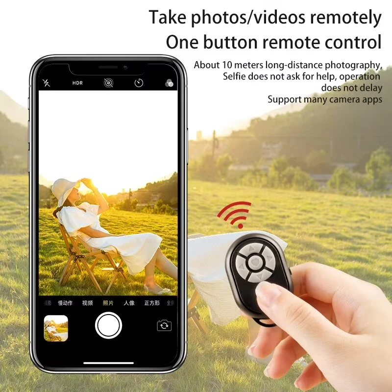 Фото Bluetooth-пульт дистанционного управления для iPhone Xiaomi IOS Android, универсальный пульт дистанционного управления, палка для селфи, контроллер Bluetooth-камеры, новинка 2025 года №3