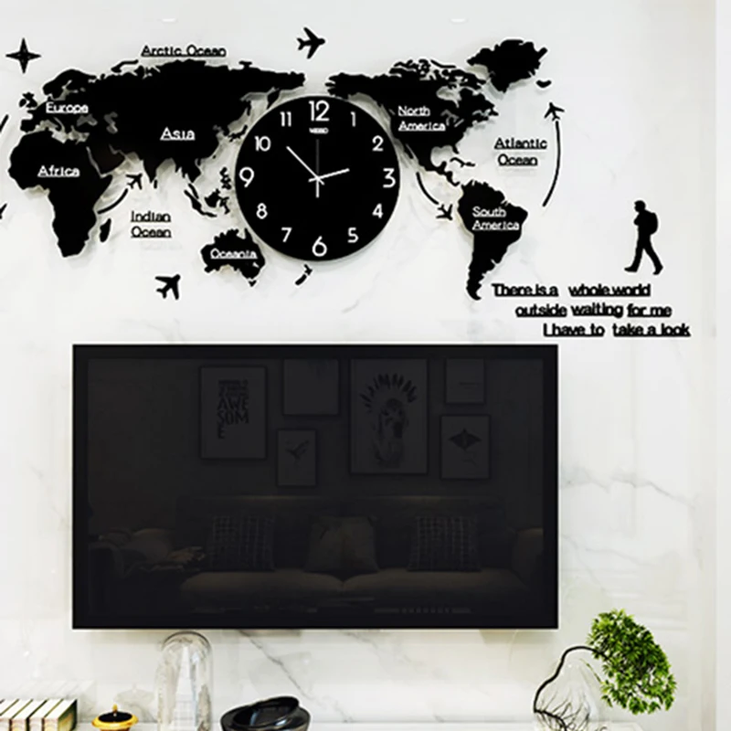 

3d Large Wall Clock Digital Modern Design Unusual Silent Wall Clock Mechanism Stylish Living Room Furniture Horloge Murale Decor