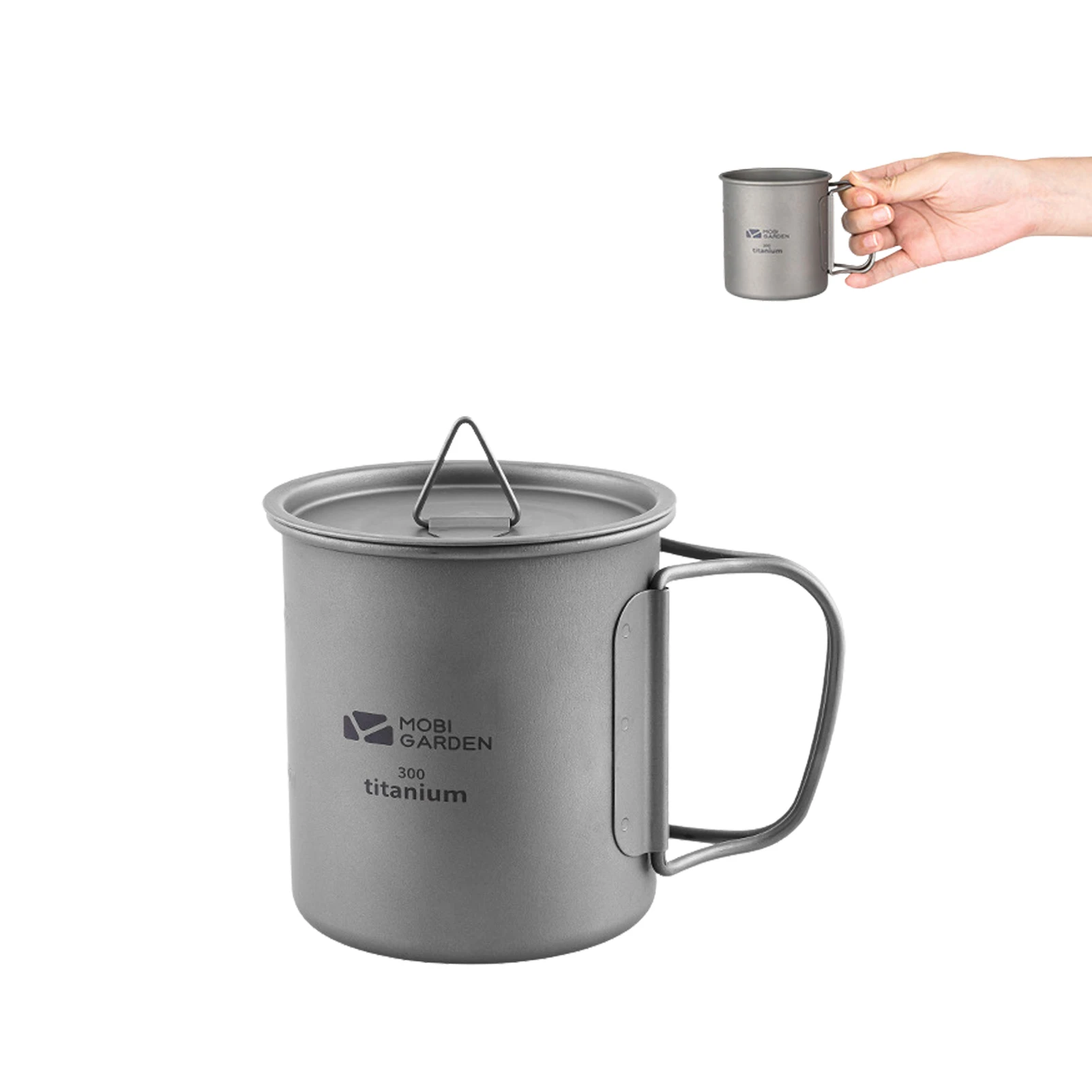 

Titanium Water Mug Double Wall Insulated Camping Titanium Cup Titanium Pots Titanium Cup With Foldable Handle For Outdoor