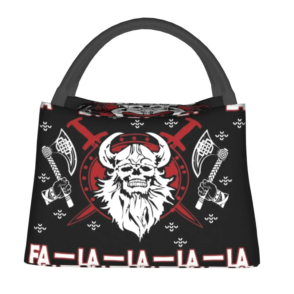 

Valhalla La Ugly Lunch Bag Viking Symbol Portable Lunch Box Child Office Print Cooler Bag Casual Oxford Tote Food Bags