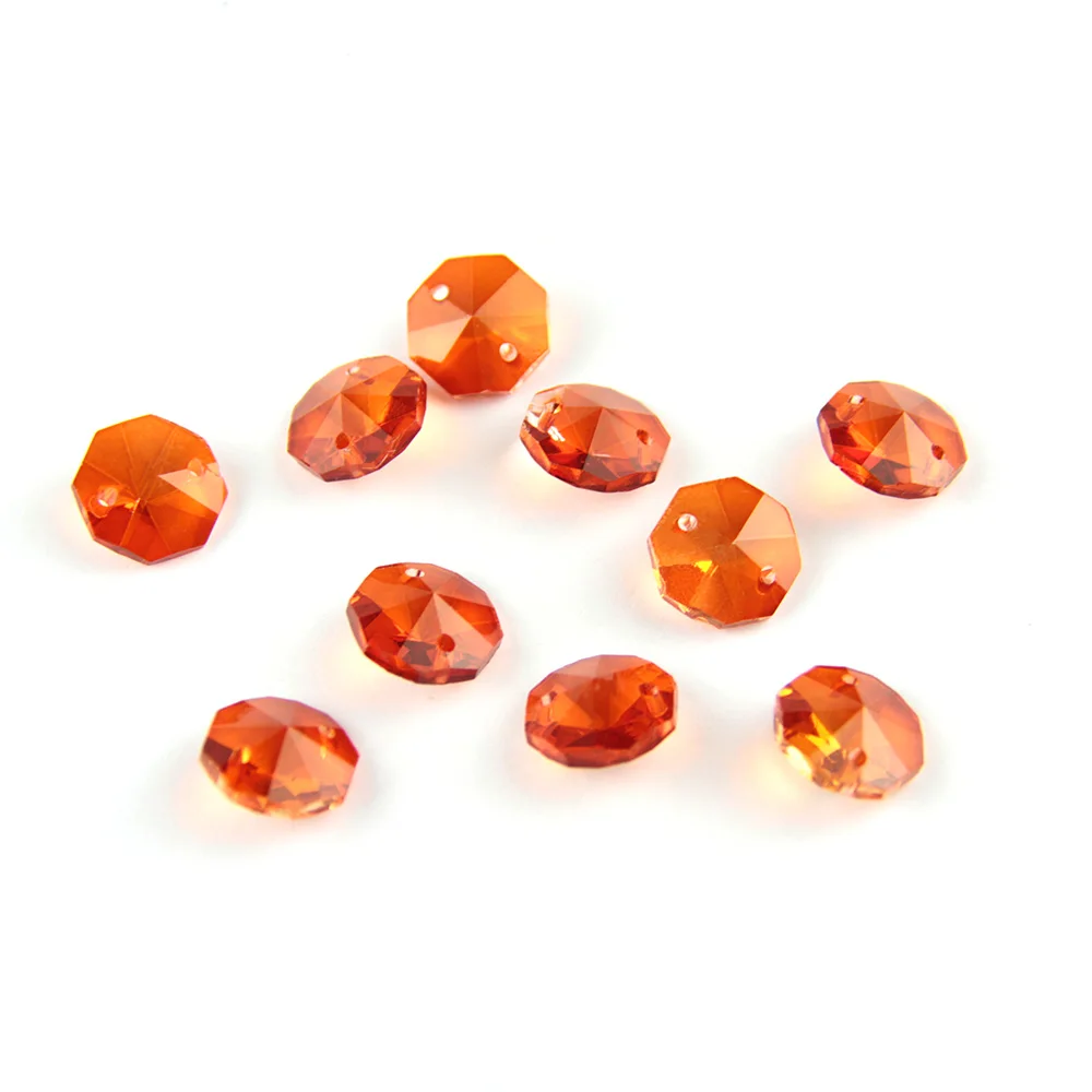 100 шт.-2000 шт. Радуга 14 мм 1 отверстие/2 отверстия Хрустальные стеклянные призмы