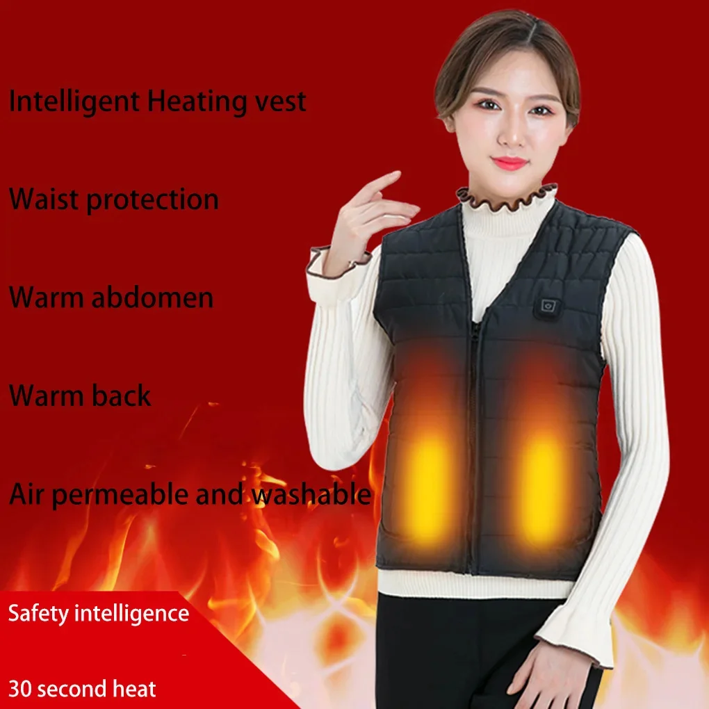 

Women Men Heated Jacket Vest Three Temperature Gears Washable USB Powered One Button Heating Waistcoat
