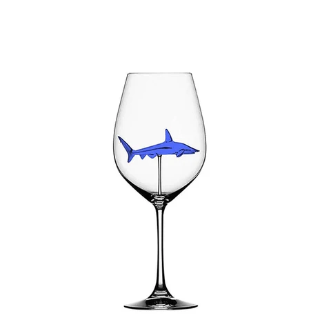 300 мл креативные прозрачные бокалы для вина в виде акулы, высокая боросиликатная стеклянная Коктейльная чашка, бокал для свадебной вечеринки, подарок на день рождения, декор для бара