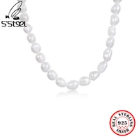 ssteel 925 silver original baroque pearl chain choker necklace gifts for women aesthetic design party necklaces fine jewellery