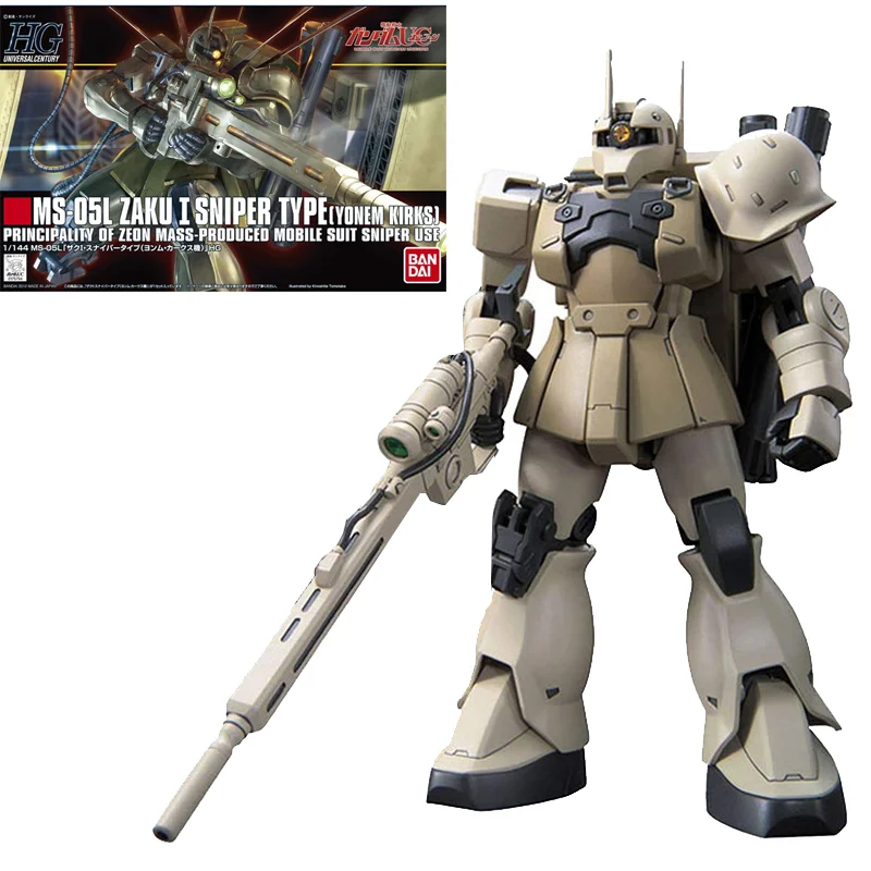 

Original Genuine Gundam Model Kit Anime Figure HGUC 1/144 MS-05L Zaku 1 Sniper Type Gunpla Anime Action Figure Toys For Children