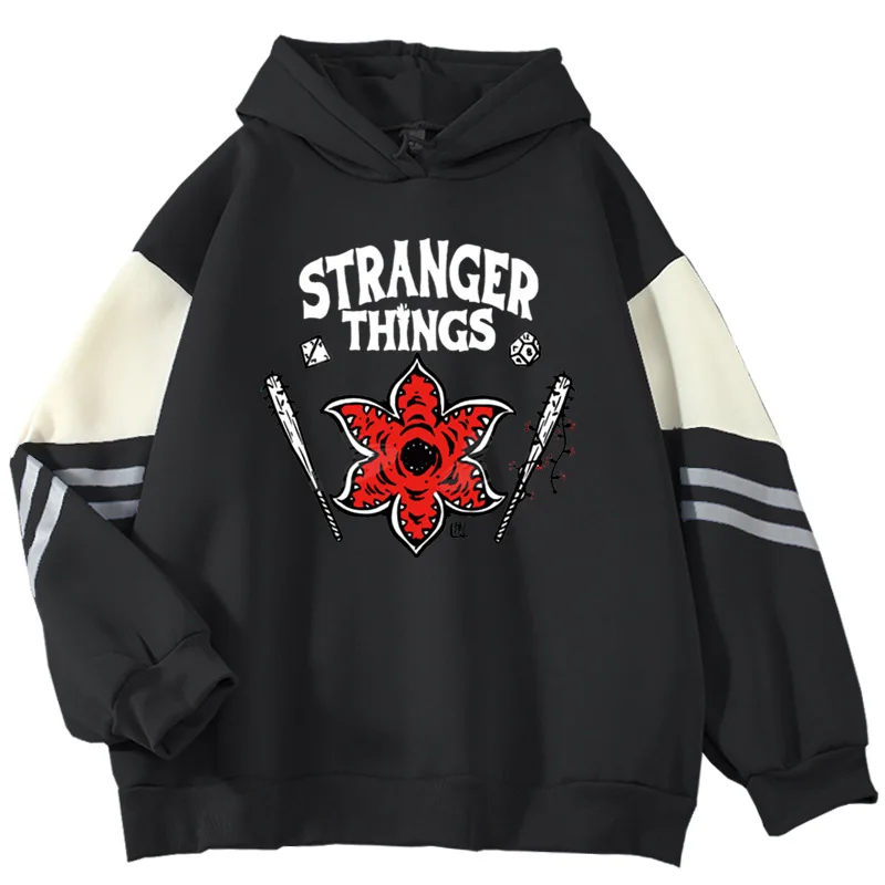 

New Anime Stranger Things Season Men's/Women Colorblock Hoodie Trend Pullover Unisex Streetwear Sweatshirt Oversize Tee Top