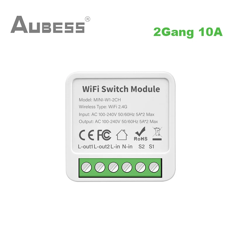 Tuya WiFi Mini DIY Smart Switch 1/2/3/4 Gang 16/10A 2-стороннее управление Модуль автоматизации умного дома через Alexa Google Home Smart Life