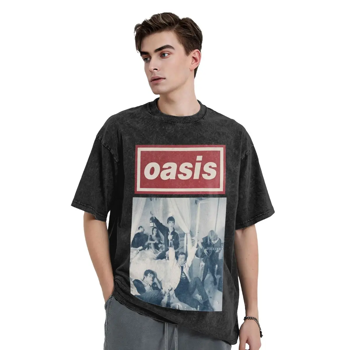 Футболка Live ✥ Tour рок-группы The Rain промытая хлопковая футболка для улицы O-Oasis