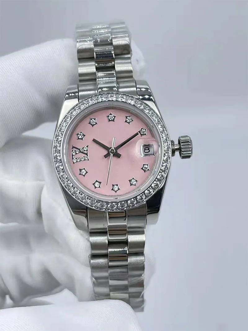 Fashion Classic Luxury Automatic Watch for Women With Star Dail Sapphire Glass and Stainless Steel Strap