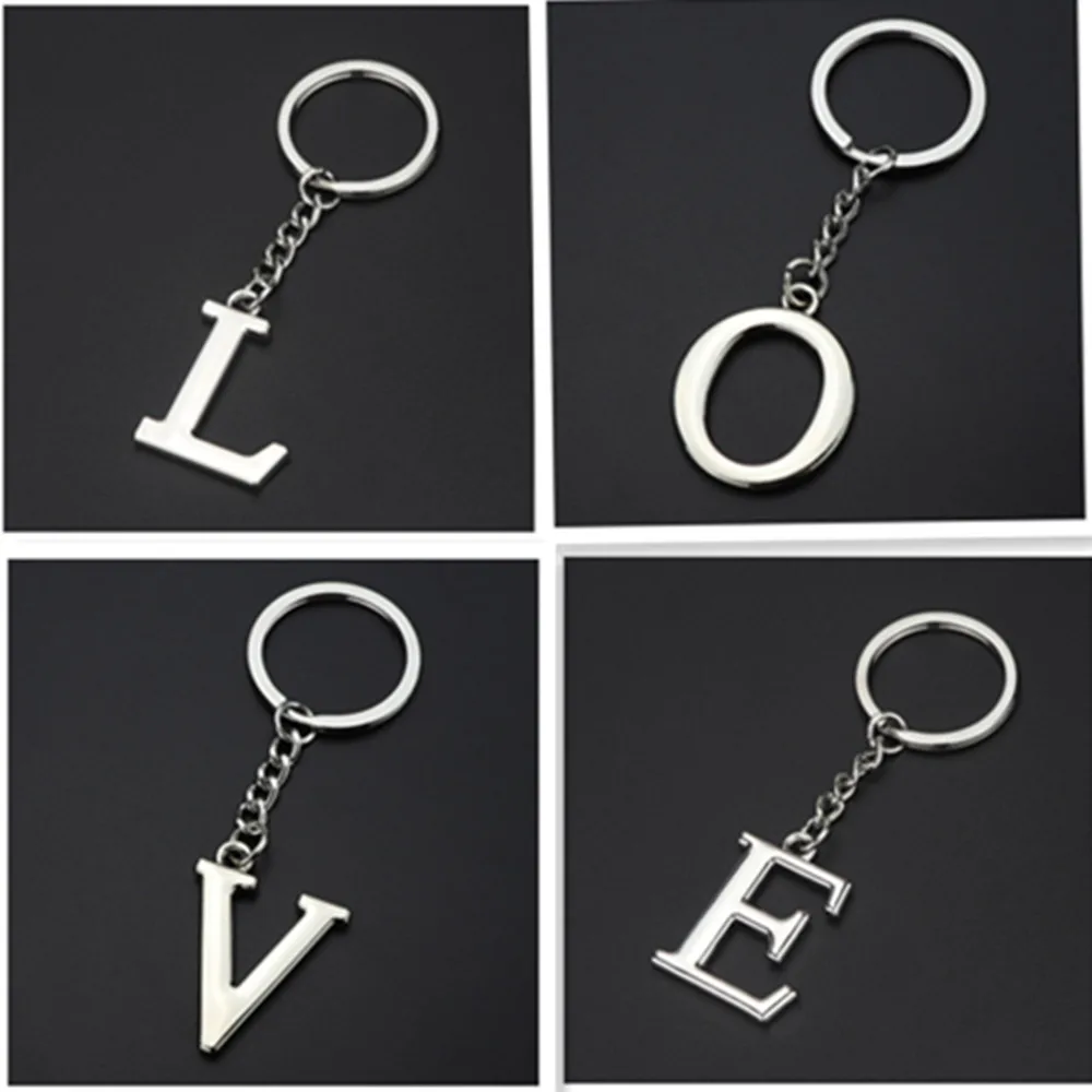 Новый модный брелок из нержавеющей стали с 26 буквами английского алфавита