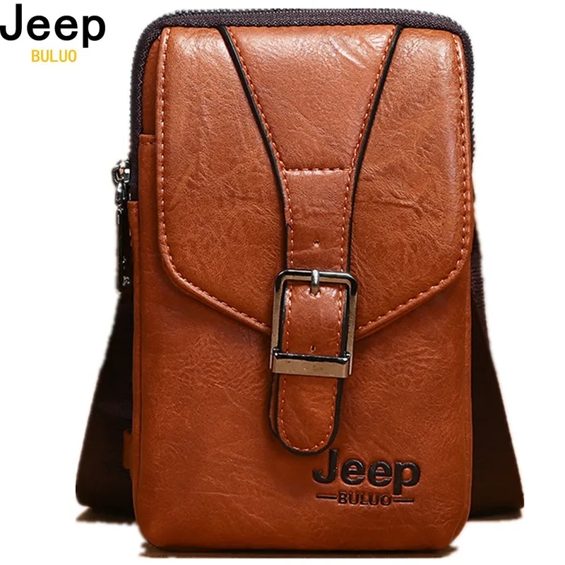 

JEEP BULUO Hot Fashion Men Small Crossbody Bags Male Mini Shoulder Messenger Bag Clutch Man Bolsas Small Phone Handbag