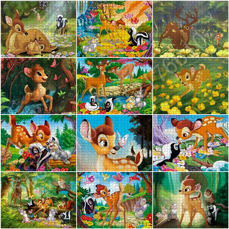 

Disney Bambi 500 Pieces Jigsaw Puzzles Wall Art Cartoon Educational Intellectual Decompressing Diy Game Paper Puzzle Gift Decor