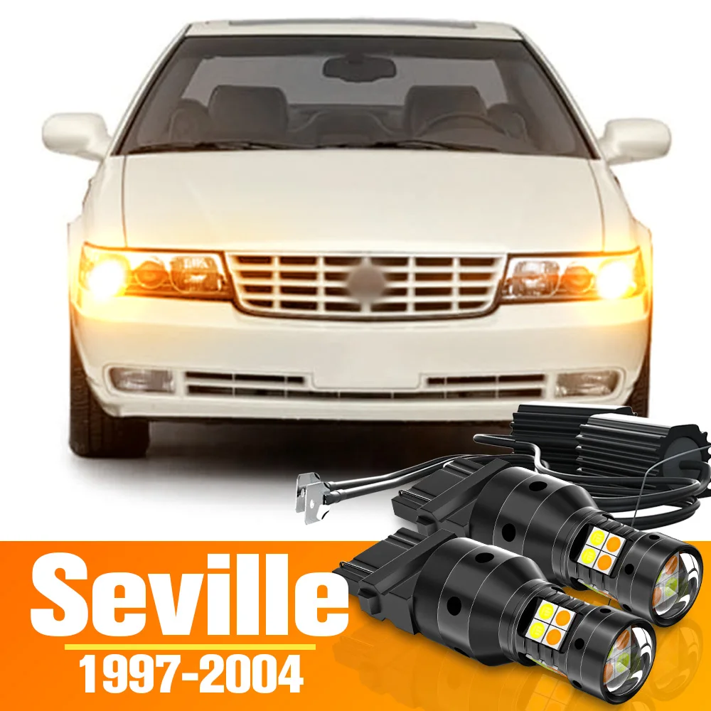 

2x Dual Mode LED Turn Signal+Daytime Running Light DRL Accessories For Cadillac Seville 1997-2004 1998 1999 2000 2001 2002 2003
