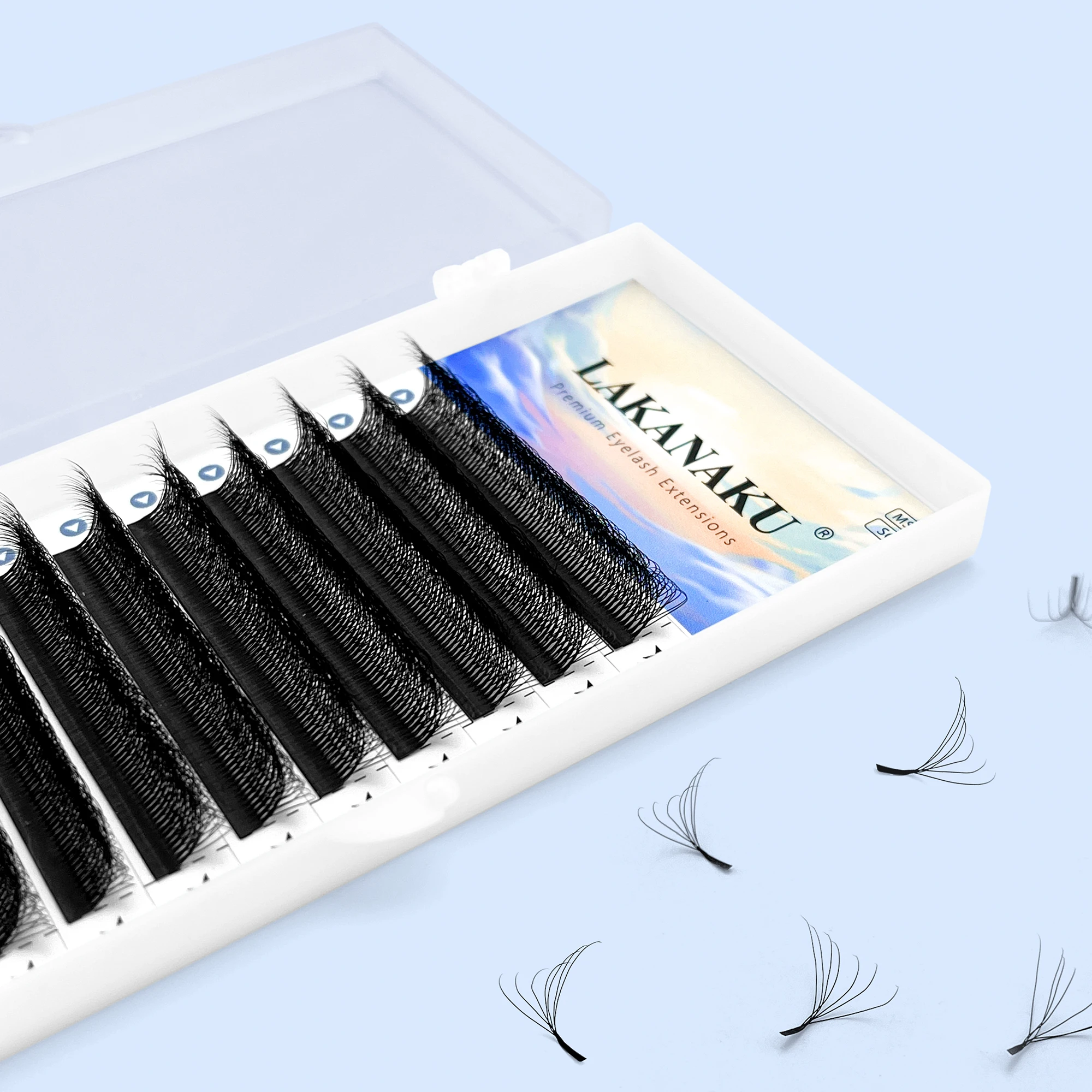 LAKANAKU 7D Lashes W Цветущая форма Наращивание ресниц Bloom Premade Volume Fans Индивидуальные
