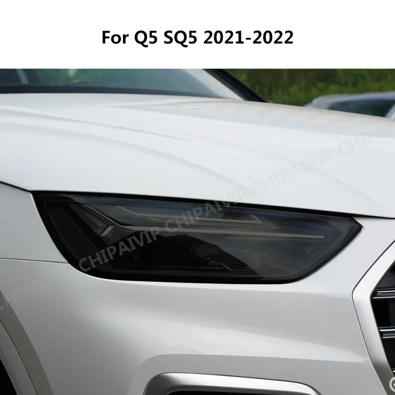 

Для Audi Q5 SQ5 2022 2020 2018 Автомобильная передняя фара фотовспышка черная наклейка ТПУ прозрачные аксессуары против царапин